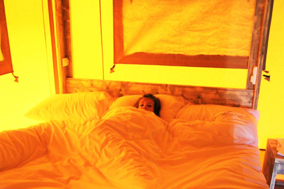 Very comfortable bedding A great night sleep by the lake and forest at Castel Camping Le Brévedent in Normandy