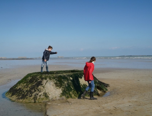 De landingsstranden met kinderen